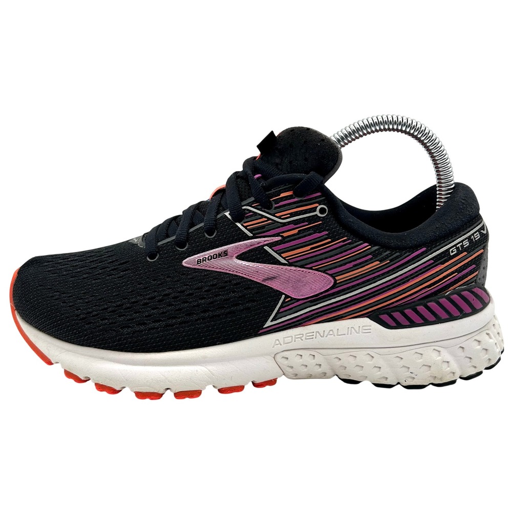 Brooks Adrenaline GTS 19 Shoes‎ Women's 8B Medium Black Purple Running Sneakers